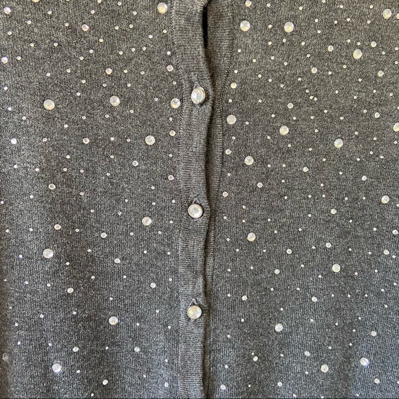Knit sweater with crystals by Atmosphere (UK), grey, women’s size 10 - Picture 6 of 7